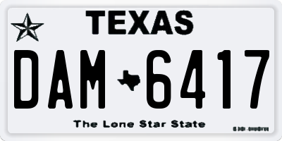 TX license plate DAM6417
