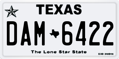 TX license plate DAM6422