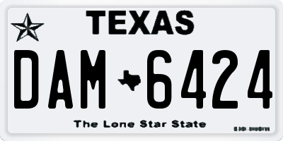 TX license plate DAM6424