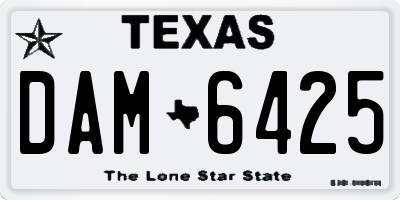 TX license plate DAM6425