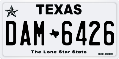 TX license plate DAM6426