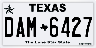 TX license plate DAM6427