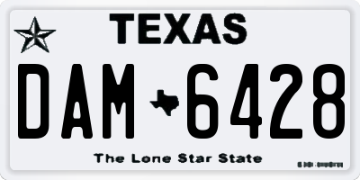 TX license plate DAM6428