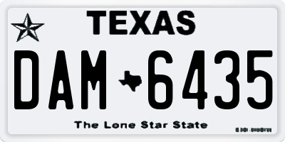TX license plate DAM6435