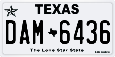 TX license plate DAM6436