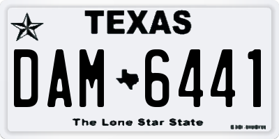 TX license plate DAM6441