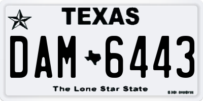 TX license plate DAM6443