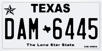 TX license plate DAM6445