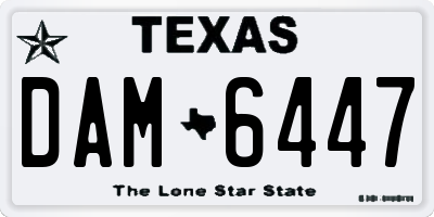 TX license plate DAM6447