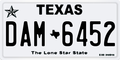 TX license plate DAM6452