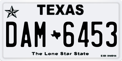 TX license plate DAM6453