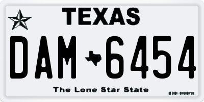 TX license plate DAM6454