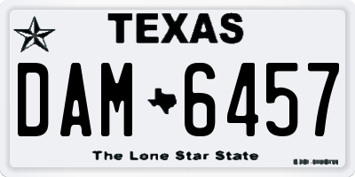 TX license plate DAM6457
