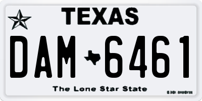 TX license plate DAM6461