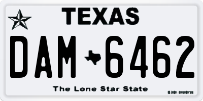 TX license plate DAM6462