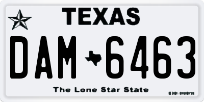 TX license plate DAM6463