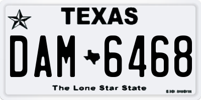 TX license plate DAM6468