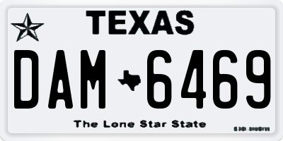 TX license plate DAM6469
