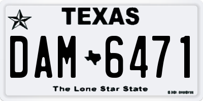 TX license plate DAM6471