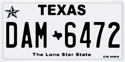 TX license plate DAM6472