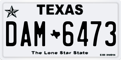 TX license plate DAM6473