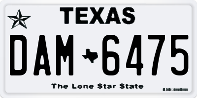 TX license plate DAM6475