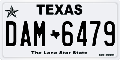 TX license plate DAM6479