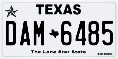 TX license plate DAM6485