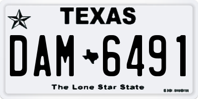 TX license plate DAM6491