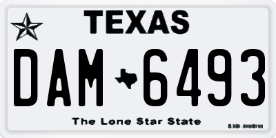 TX license plate DAM6493