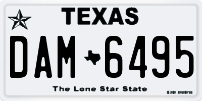 TX license plate DAM6495