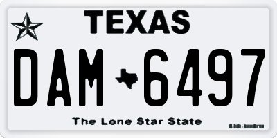 TX license plate DAM6497