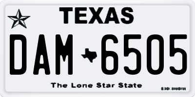 TX license plate DAM6505
