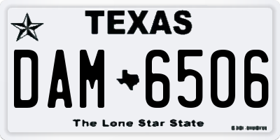 TX license plate DAM6506
