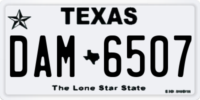 TX license plate DAM6507