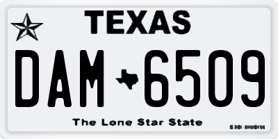 TX license plate DAM6509