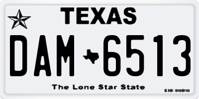 TX license plate DAM6513