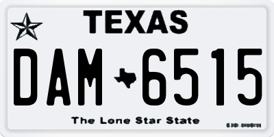TX license plate DAM6515