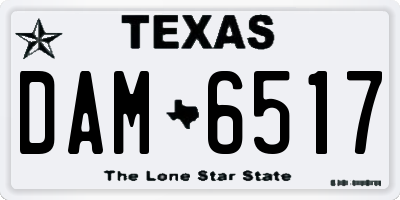 TX license plate DAM6517