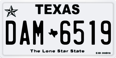 TX license plate DAM6519