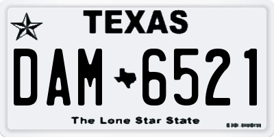TX license plate DAM6521