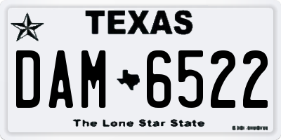 TX license plate DAM6522