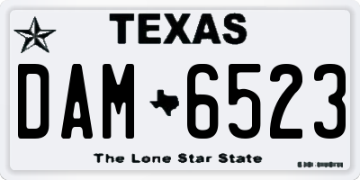 TX license plate DAM6523