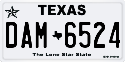 TX license plate DAM6524