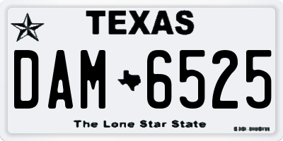 TX license plate DAM6525