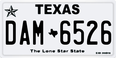TX license plate DAM6526