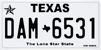 TX license plate DAM6531