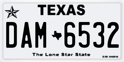 TX license plate DAM6532