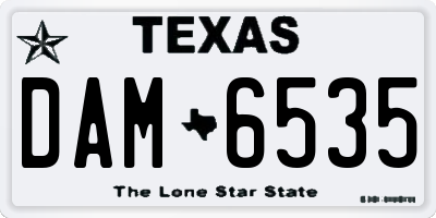 TX license plate DAM6535