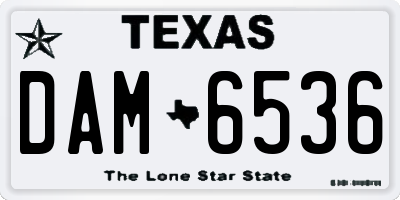 TX license plate DAM6536